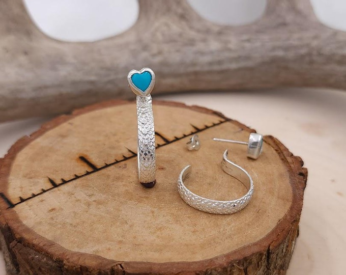 Sterling Silver Reptile Pattern Ear Jackets