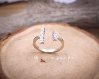 Sterling Silver Asymmetrical Open Ring