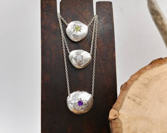 Sterling Silver River Rock Necklace