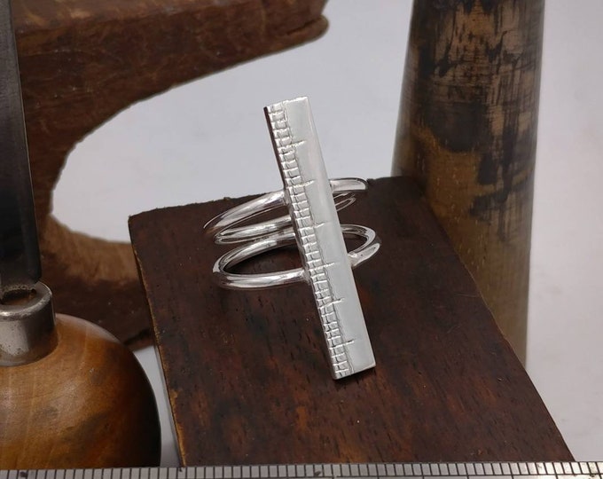 Sterling Silver Working Millimeter Ruler Ring