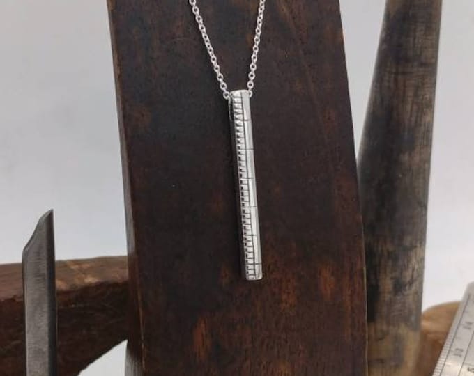 Sterling Silver Millimeter Ruler Necklace
