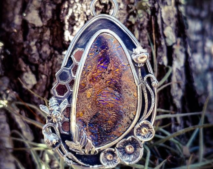 Koroit Opal And Mixed Metal Bee Pendant