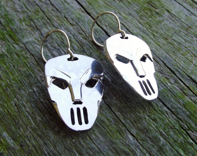 Silver Casey Jones Hockey Mask Earrings
