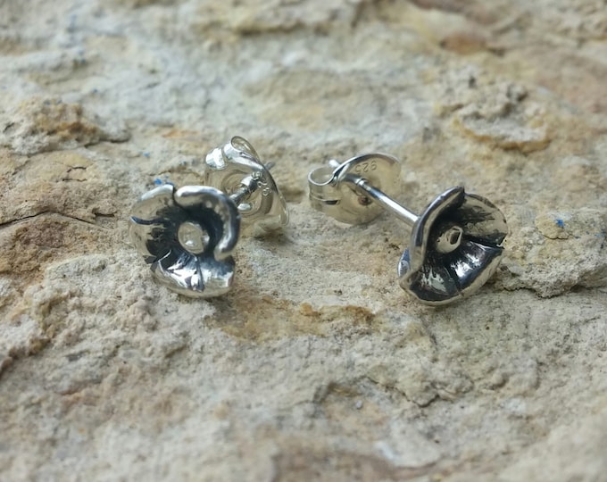 Sterling Silver Poppy Earrings