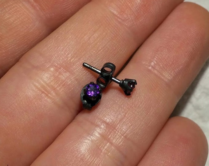 Tiny amethyst Studs