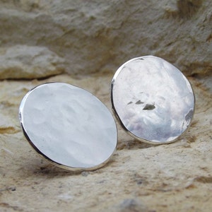 Round Silver Stud Earrings