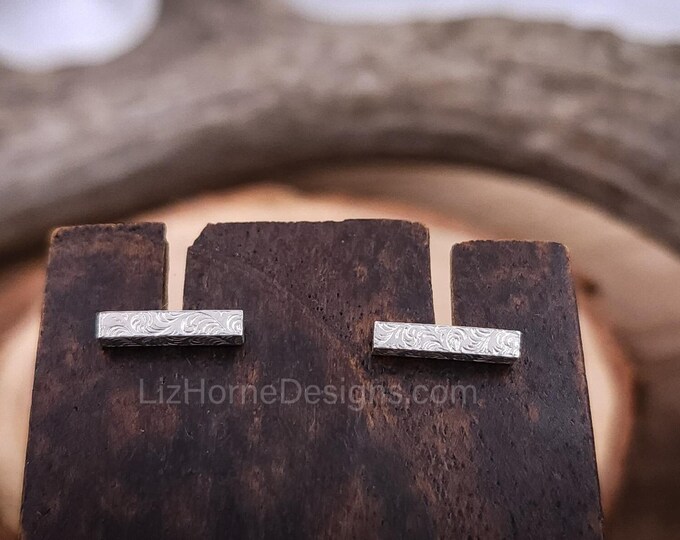 Sterling Silver Flourish Pattern Studs