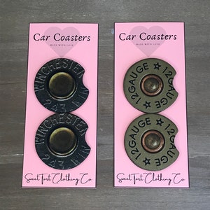 Bullet Car Coasters-Car Decor-Set Of Two-12 Gauge-Winchester-Gift Idea-Organization