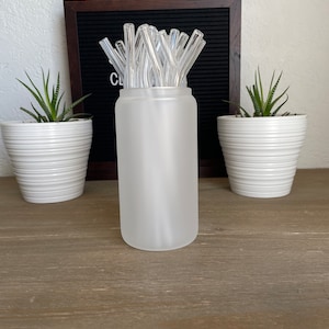 Glass Straw-Can Glass Straw-Beer Cup Straw--Glass Cup Straw Replacement-Iced Coffee Cover- Libbey Glass Lids- Bamboo Lid Glass Straw