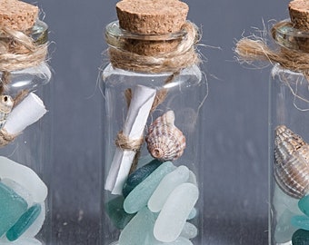 Message in a bottle, Personalised message printed, Beach wedding decor, Secret message, Beach party favors, Wedding invitation / M