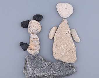 Personalized pet pebble art DIY kit for picture making. Handmade card supplies, wall art, Dog Lover Gift, Pebble Art Frame. Thoughtful gift