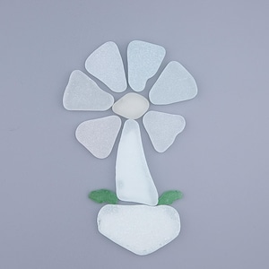 DIY Sea Glass Flower Kit – Make Your Own Pebble Art – Handmade Craft Kit with Natural Materials - diy home decor - relaxing craft gift