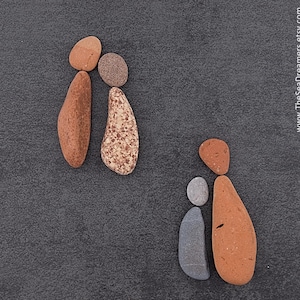 Love Couple Pebble DIY set para obras de arte. Kit de criação de fotos de praia presente para esposa e marido, para decoração de casamento