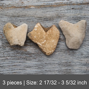 Heart shaped rocks 3pcs, Love gift. Beach pebbles for craft supplies, Beach decor, Wedding table decor, Art