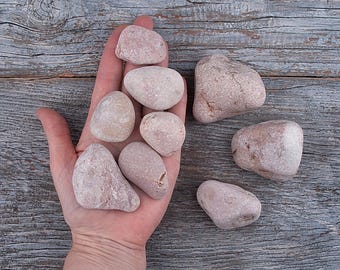 Pink Quartzite Pebbles, Zen Decor, DIY Crafts, 9pcs