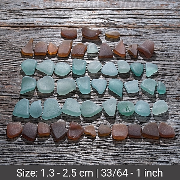 Blue and Cooper sea glass mix 50pcs. Beach glass. Beach jewelry supplies. Matched sea glass Art. Beach craft project.