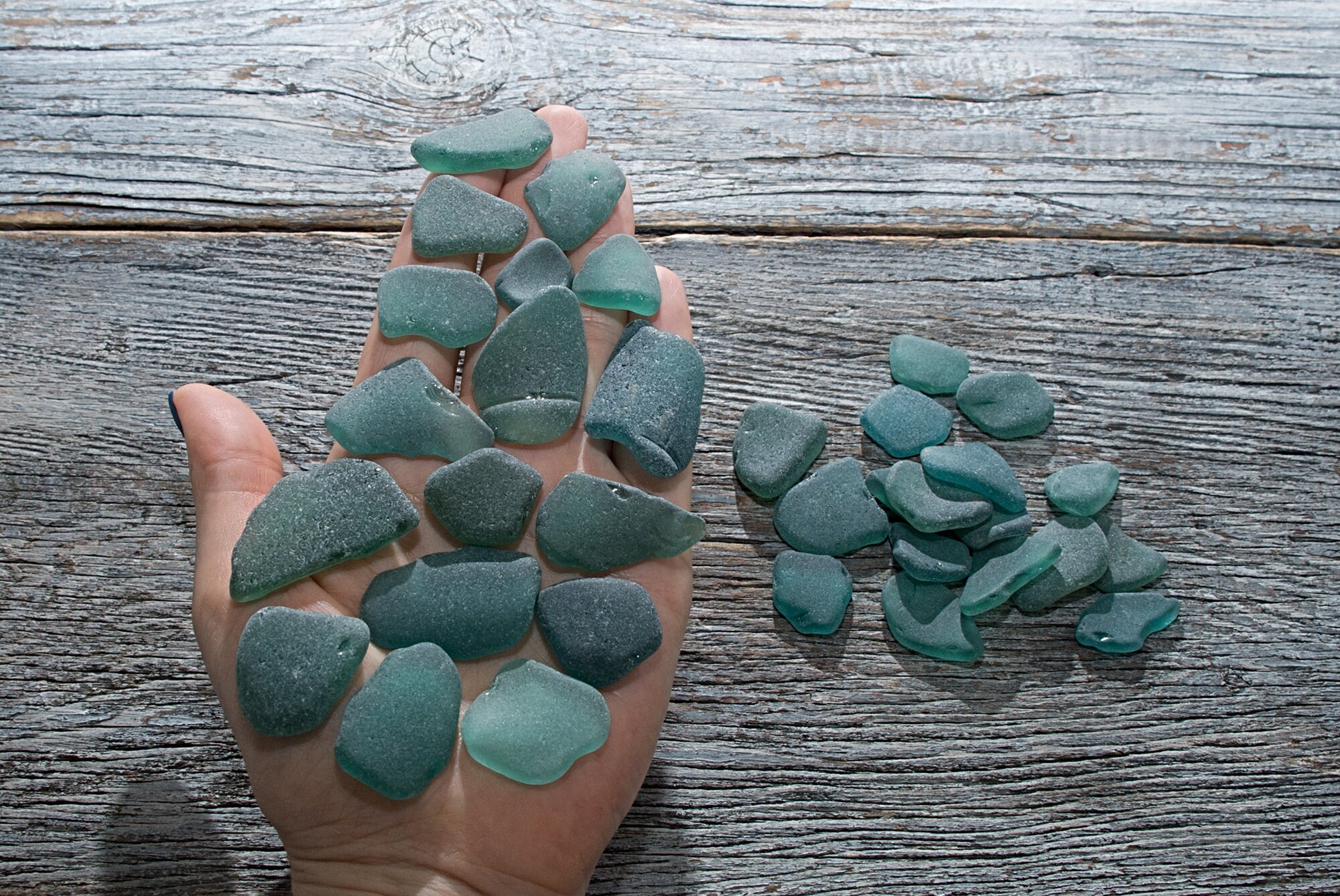 Turquoise sea glass bulk 34pcs Large to medium Real teal Etsy