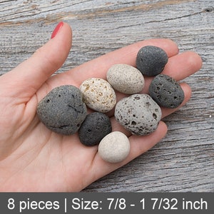 Beach pebbles set 8pcs, Stone craft supplies, Raw beach stones, Beach house decor, Aquarium rock, Terrarium decor, Garden