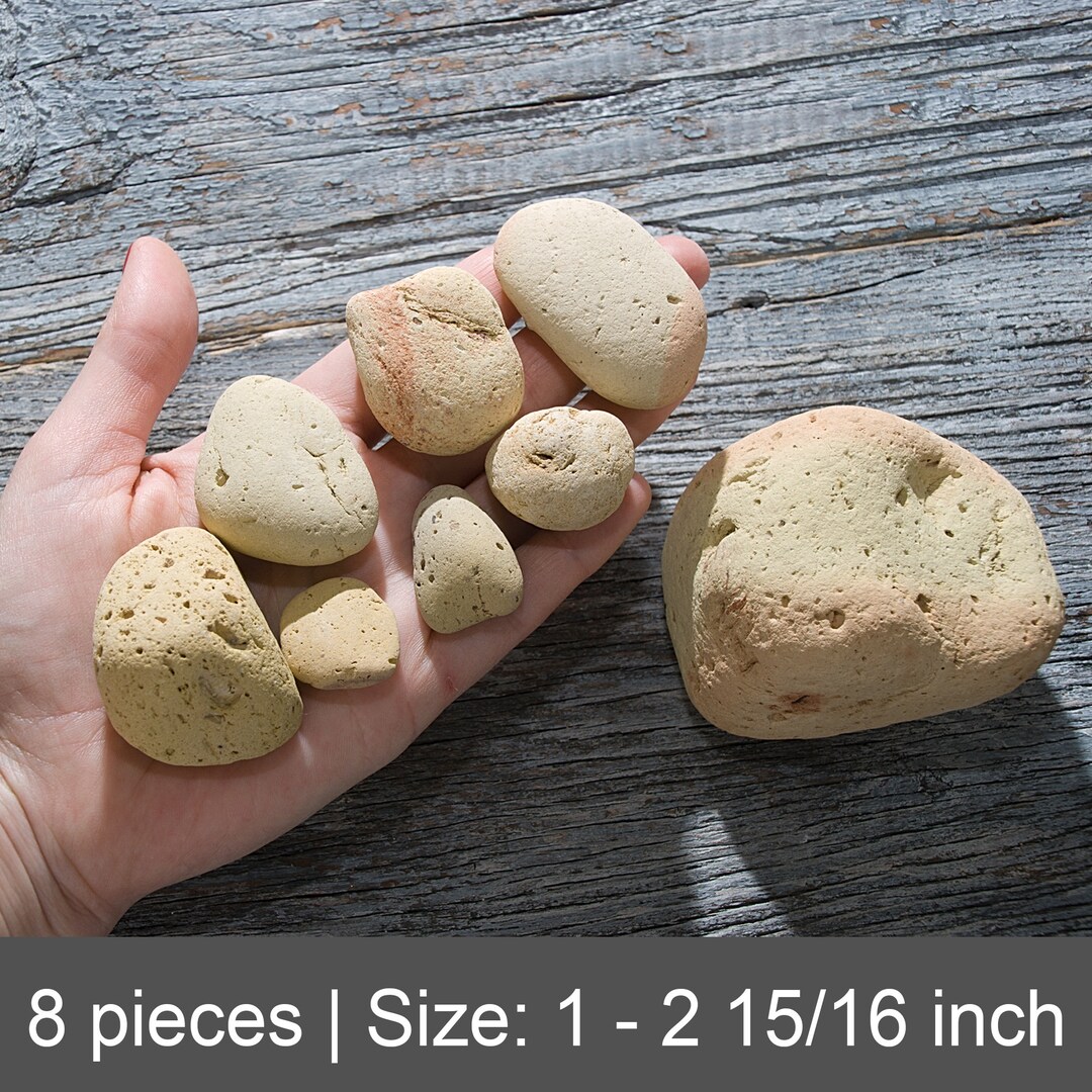 Yellow Beach Stones 8pcs, Sandstone Rocks, ZEN. Beach Table Decor ...