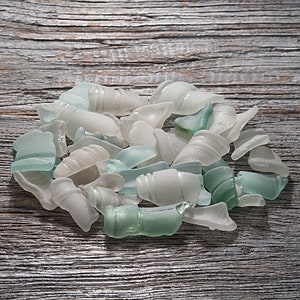 Large Bottlenecks sea glass set 35pcs. Jewelry making. Beach glass for art, crafting. Bottle rims. Bottle necks. Bottle lips. image 3