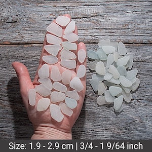 Medium long shaped sea glass set 63pcs, Bulk beach glass art, Sea glass mosaic. Pastel sea glass Jewelry. Beach glass crafting. Windchime