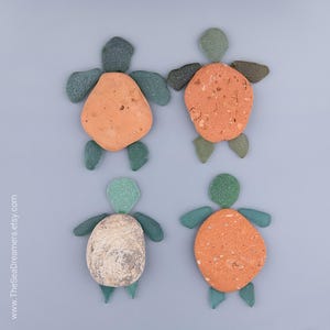 Turtle DIY kit for picture or card making, creative activities, art projects. Handmade  Art Gift for beach crafting
