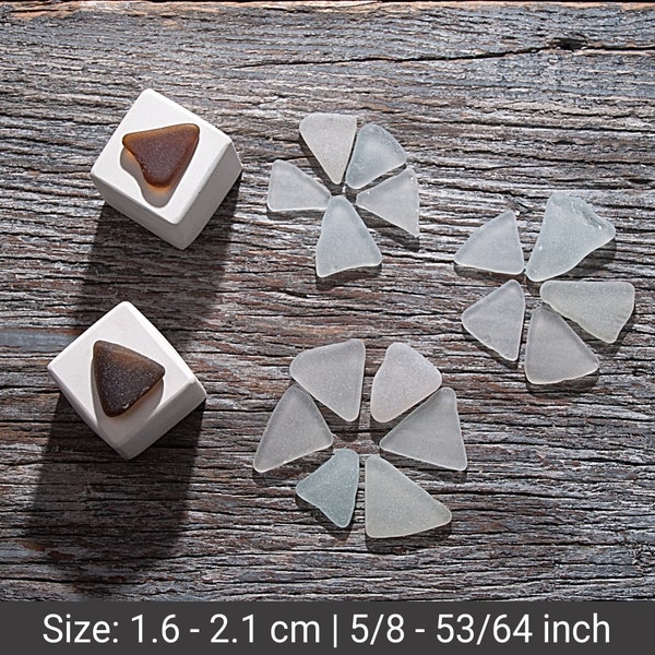Triangle pendant sized beach glass 17pcs, Real sea glass for crafting, Beach glass jewellery supplies, Sea glass art