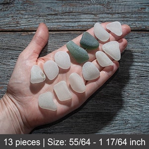 Frosted Sea glass 13pcs, Bottle bottom sea glass pieces, Jewelry supplies, Beach party decor, Recycled glass, Terrarium supplies
