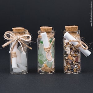 Personalized message in a bottle. Beach wedding decor or invitations. Secret message birthday gift. Thank you party favors. / M