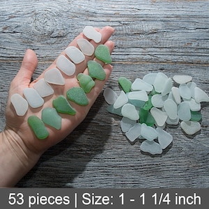 Colored sea glass mix bulk 53pcs. MEDIUM beach glass decor. Jewelry and craft supplies. Guest book Sea glass. Name tag Table decor Windchime
