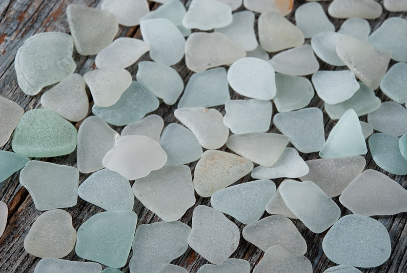 Wedding beach glass 85pcs, Large to medium sea glass, Untreated sea glass craft, Jewelry supplies, Sea glass windchime, Art glass image 7