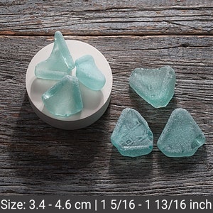 Aqua sea glass 6pcs. Blue beach glass. Authentic sea glass. Real beach glass Sea glass crafting Bottle bottom beach glass Beach decor