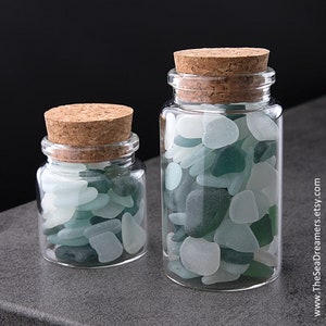 Decorative Jars filled with Genuine Sea Glass, Art Decor for Beach Home, Housewarming Gift, Nautical Decor for Summer Home / XL bottle