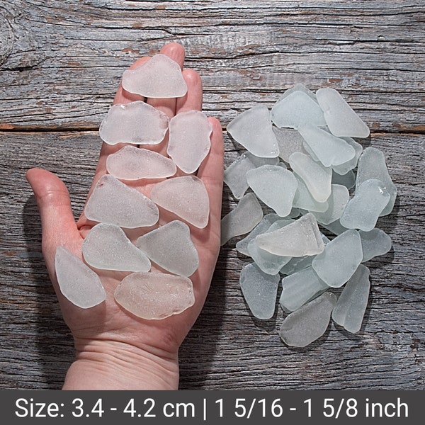 White Blue beach glass set 39pcs, Large sea glass bulk, Untreated sea glass craft, Place card, Table number Beach party decor, Art glass