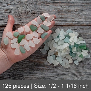 Mixed sea glass 125pcs. Medium to small colored natural beach glass. Jewelry supplies. Sea glass bulk. Sea glass crafting. Raw material