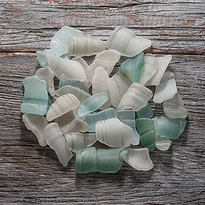 Large Bottlenecks sea glass set 35pcs. Jewelry making. Beach glass for art, crafting. Bottle rims. Bottle necks. Bottle lips. image 4