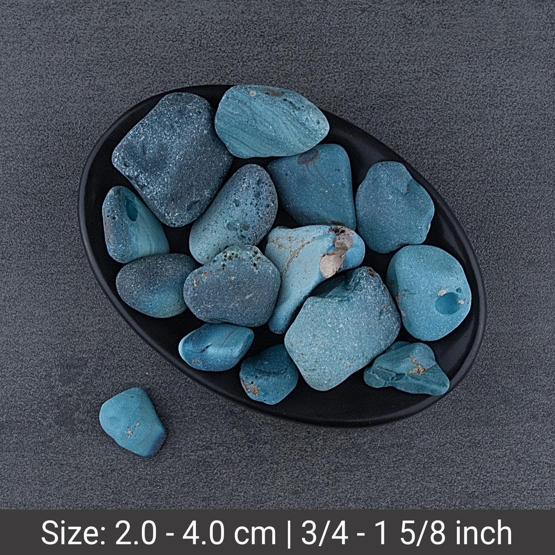 Navy Blue Rocks Blue Coastal Stones 15pcs. Sea Worn Natural Beach Rocks for House Decor ...