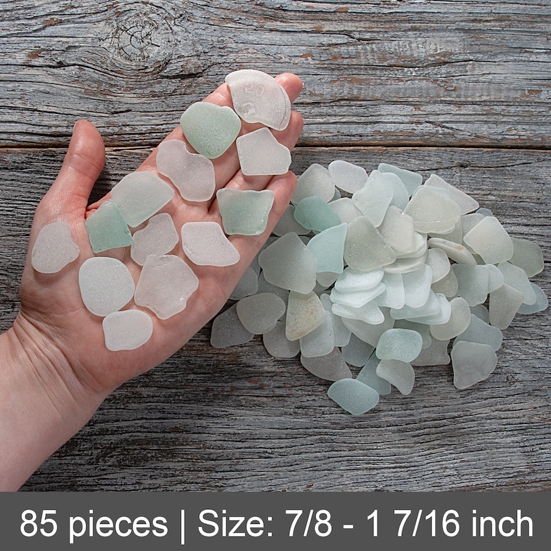 Wedding beach glass 85pcs, Large to medium sea glass, Untreated sea glass craft, Jewelry supplies, Sea glass windchime, Art glass image 1