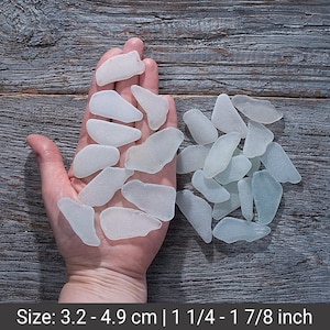 Juego de 25 piezas de vidrio marino alargado y extendido. Vidrio de playa alargado para arte, joyería náutica, mosaicos y manualidades.