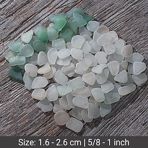 Weisses Grün und Mint Seeglas 28 Stück Mittlere Strandglas Masse für Handwerk, Dekor, Kunst und Schmuckherstellung.