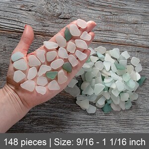 Blue White assorted sea glass bulk 148pcs. Small to medium natural beach glass for jewelry. Sea glass beach party decor. Beach windchimes