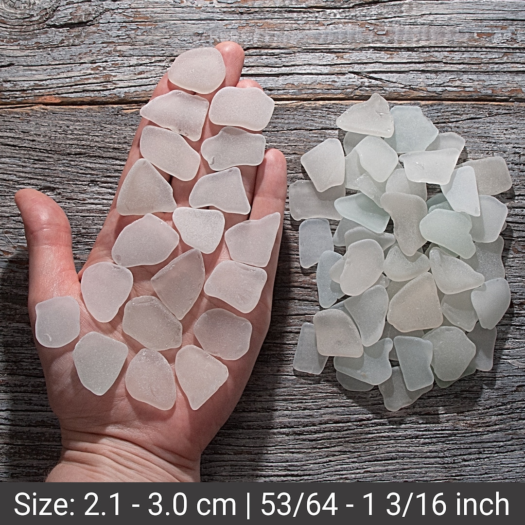 Bulk White Blue Sea Glass 70pcs. MEDIUM. Wedding Sea Glass. Etsy