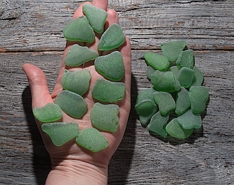 Light green sea glass 30pcs. MEDIUM sea glass art. Soft green beach glass. Sea glass filler. Pastel Beach jewelry. Beach party decor