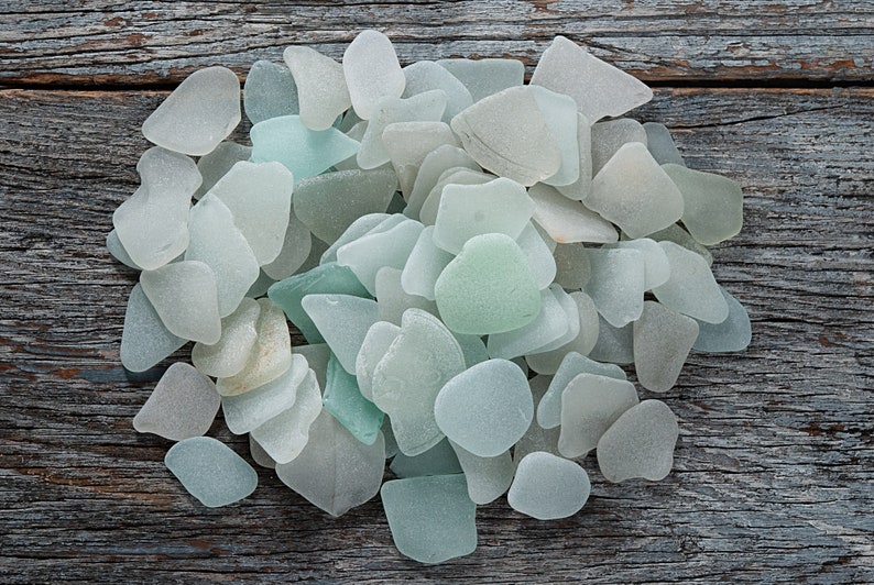 Wedding beach glass 85pcs, Large to medium sea glass, Untreated sea glass craft, Jewelry supplies, Sea glass windchime, Art glass image 5