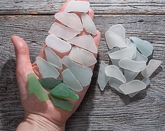 Véritable grand verre de plage long 30 pièces, art du verre de mer mixte, décoration en verre de mer, livre d'or de mariage