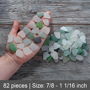 Seeglas Mix bunt 82stk. Mittleres Glas. Assortierte Strandglasschütte. Kunsthandwerk. Strand Dekor. Gastgeschenke Windspiel Rohstoffe