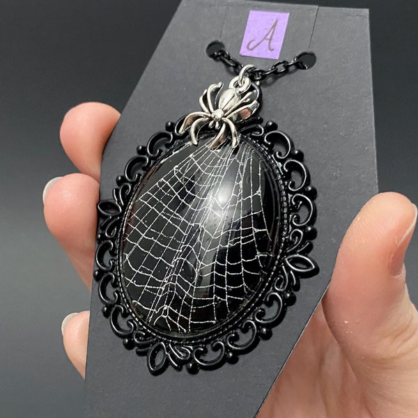 Real Spiderweb Jewelry, Preserved Spider Web, Gothic Necklace, Spider Charm Necklace, OOAK Gothic Jewelry, Gothic Gifts