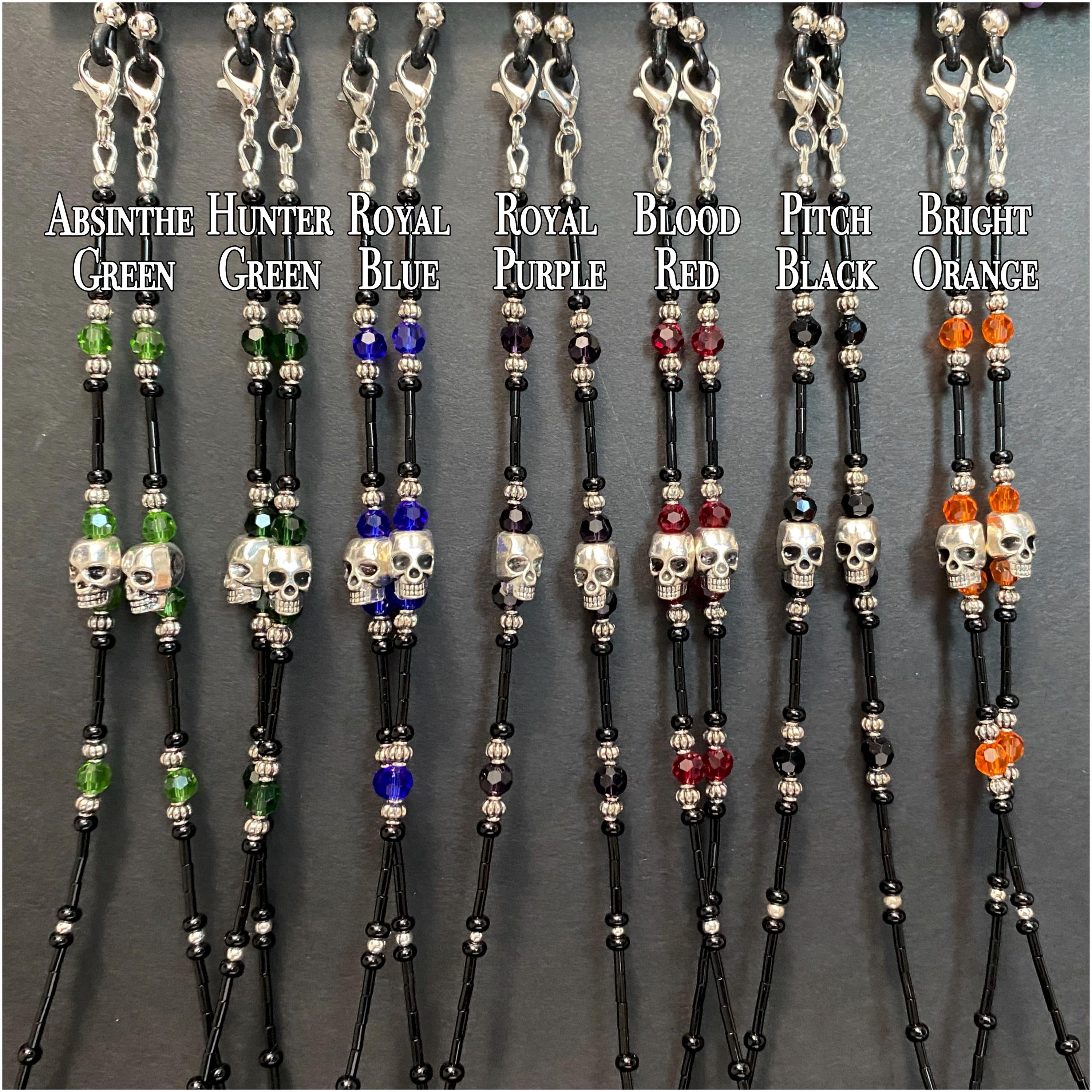 Gothic Skull Eyeglass Chain: Beaded Mask Lanyard - Etsy