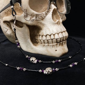 Gothic Skull Eyeglass Chain, Skull Mask Chain, Lobster Claw Eyeglass Chain, Skull Glasses Lanyard image 2