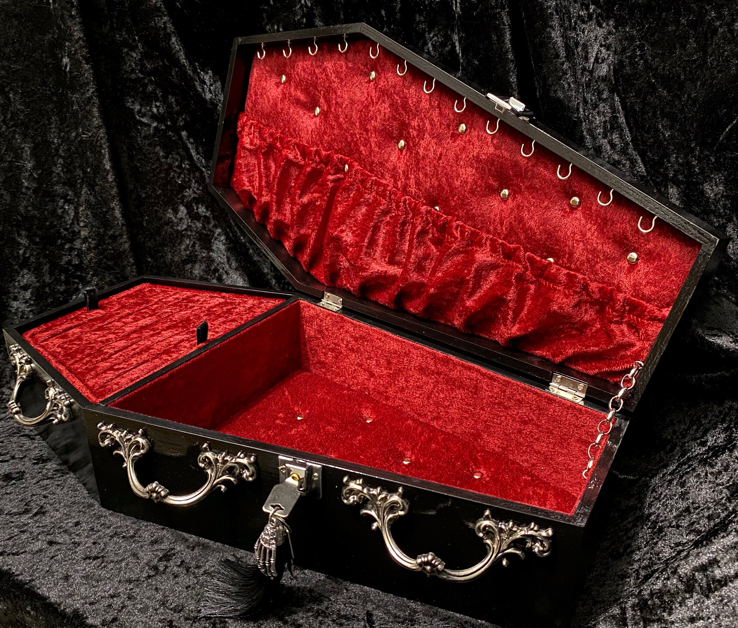 Coffin Jewelry Box Gothic Jewelry Box Velvet Lined 9 Inch -  in 2023